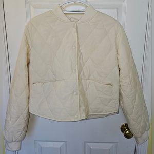NA-KD size EU 34 (US XS) cream colored/off-white quilted short jacket